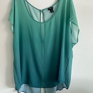 Torrid Teal Sheer Blouse